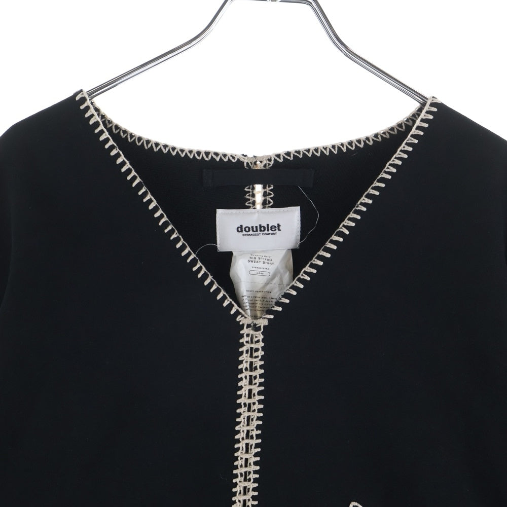 doublet(ダブレット) Big Stitch Sweat Shirt ビッグステッチ スウェットシャツ ブラック 20AW32CS162