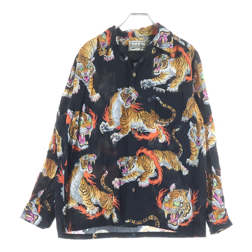 WACKO MARIA(ワコマリア) 21SS TIMLEHI HAWAIIAN SHIRTS ティムリーハイ ハワイアン長袖シャツ 虎柄 ブラック