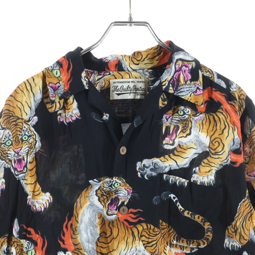 WACKO MARIA(ワコマリア) 21SS TIMLEHI HAWAIIAN SHIRTS ティムリーハイ ハワイアン長袖シャツ 虎柄 ブラック