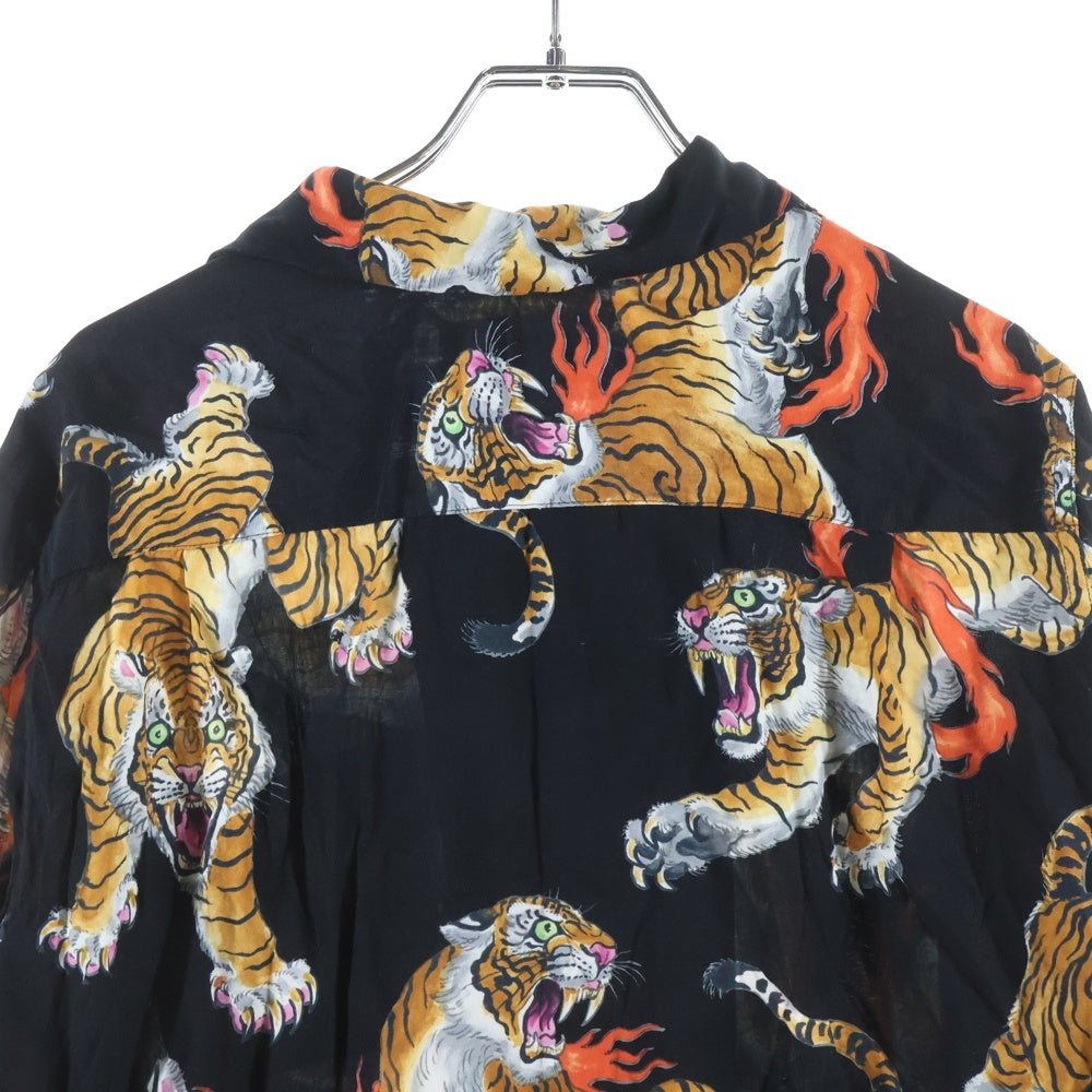 WACKO MARIA(ワコマリア) 21SS TIMLEHI HAWAIIAN SHIRTS ティムリーハイ ハワイアン長袖シャツ 虎柄 ブラック