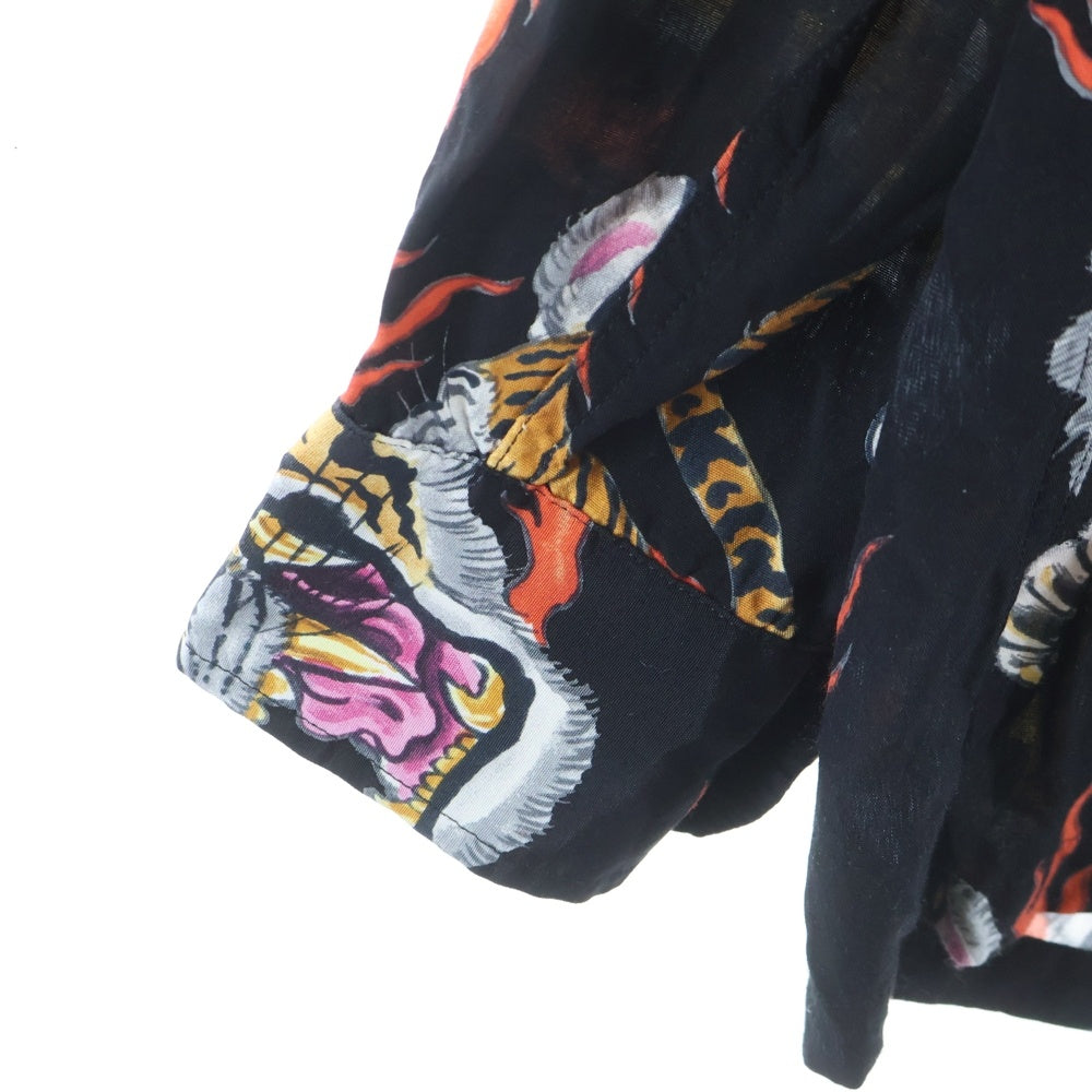 WACKO MARIA(ワコマリア) 21SS TIMLEHI HAWAIIAN SHIRTS ティムリーハイ ハワイアン長袖シャツ 虎柄 ブラック