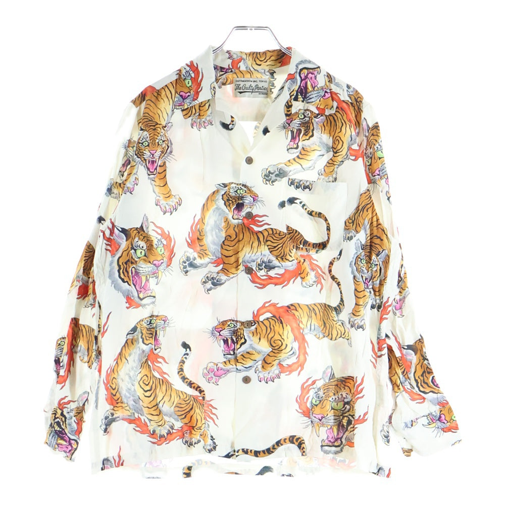 WACKO MARIA(ワコマリア) 21SS TIMLEHI HAWAIIAN SHIRTS ティムリーハイ ハワイアン長袖シャツ 虎柄 ホワイト