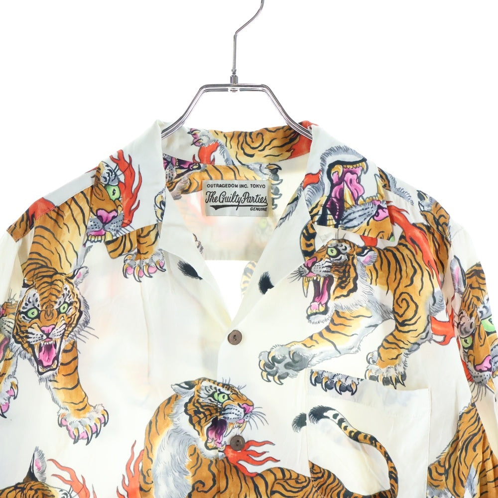 WACKO MARIA(ワコマリア) 21SS TIMLEHI HAWAIIAN SHIRTS ティムリーハイ ハワイアン長袖シャツ 虎柄 ホワイト