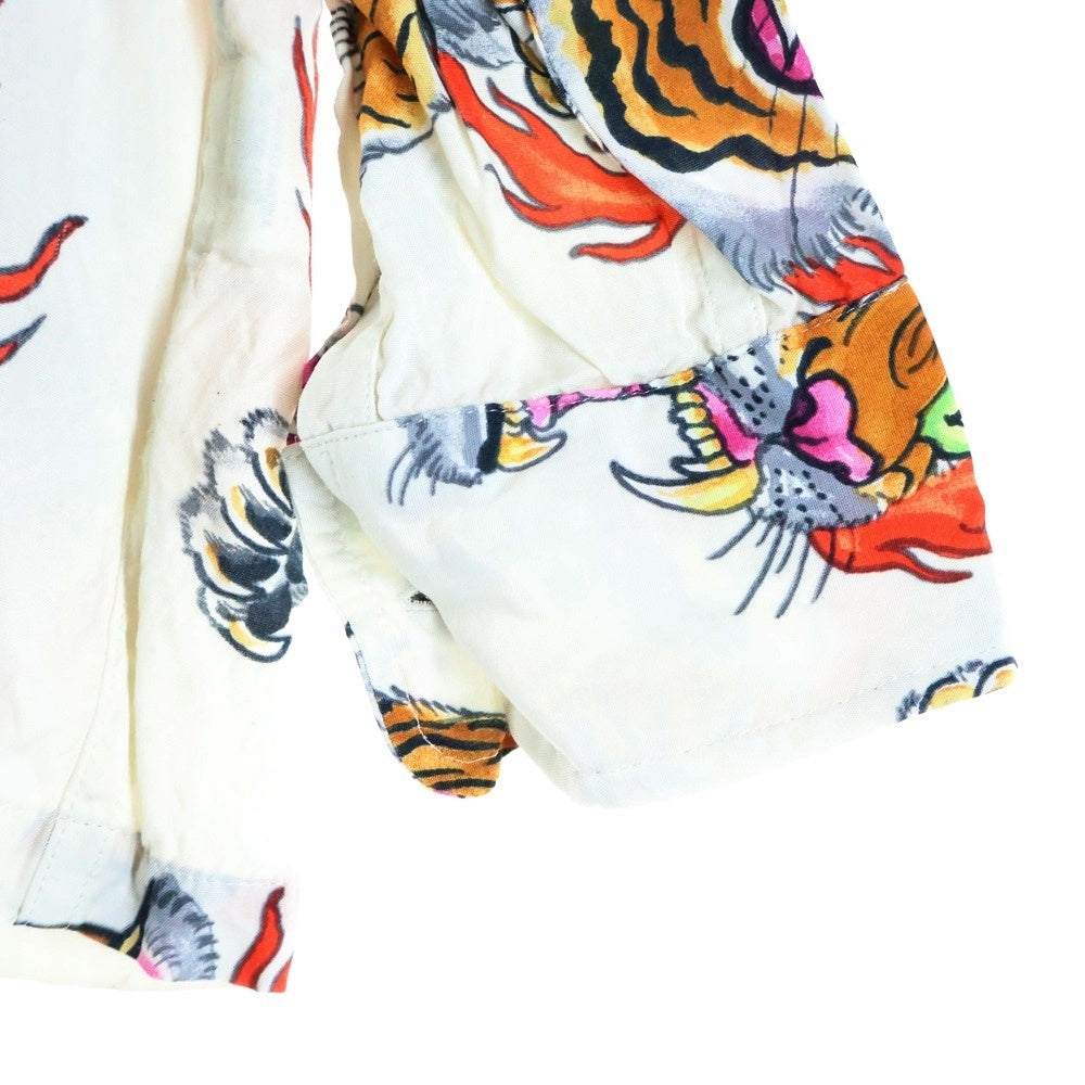 WACKO MARIA(ワコマリア) 21SS TIMLEHI HAWAIIAN SHIRTS ティムリーハイ ハワイアン長袖シャツ 虎柄 ホワイト