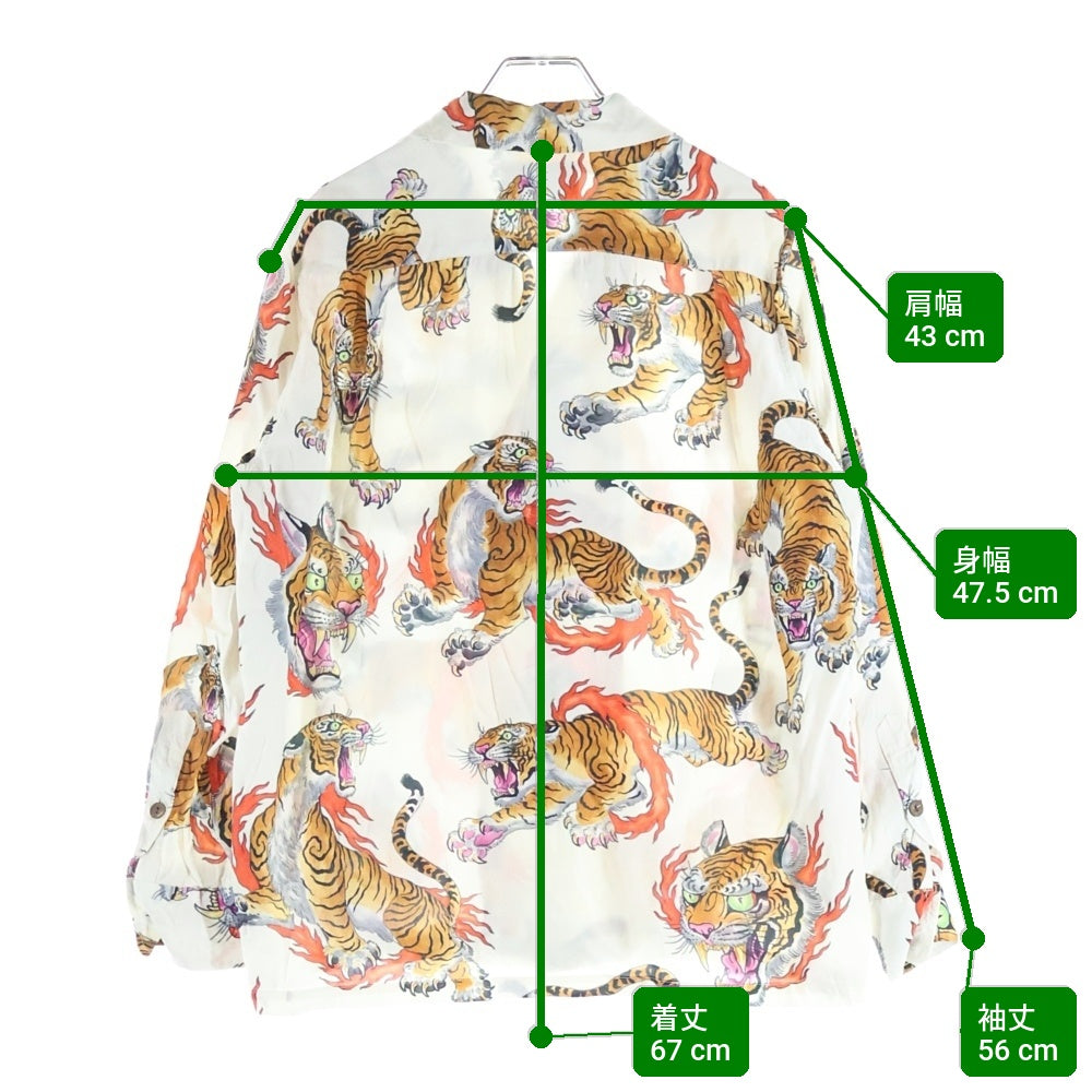WACKO MARIA(ワコマリア) 21SS TIMLEHI HAWAIIAN SHIRTS ティムリーハイ ハワイアン長袖シャツ 虎柄 ホワイト