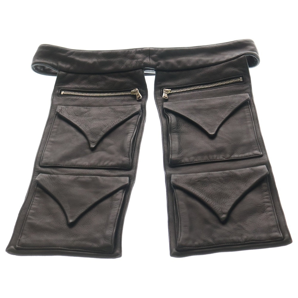 NAMACHEKO(ナマチェコ) 18SS Leather Waist Bag レザーウエストバッグ ウエストポーチ ブラック