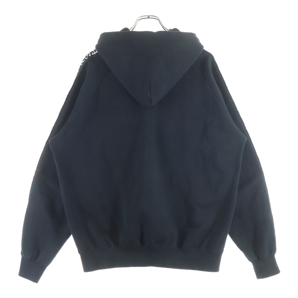 THE BLACK EYE PATCH(ブラックアイパッチ) 24SS KANJI TAPED DRAGON ZIP HOODIE ドラゴン刺繍 ジップアップスウェットパーカー フーディー ブラック