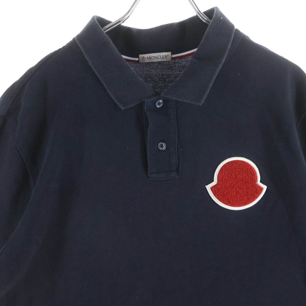 MONCLER(モンクレール) MAGLIA POLO MANICA CORTA ロゴ刺繍 半袖ポロシャツ ネイビー E10918322000