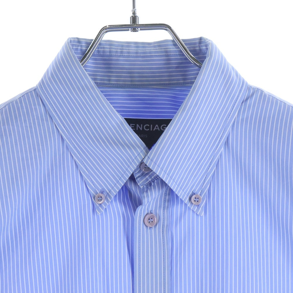 BALENCIAGA(バレンシアガ) 17AW Stlipe Over size Shirt ストライプ オーバーサイズ 長袖シャツ ブルー 485971 TWB05