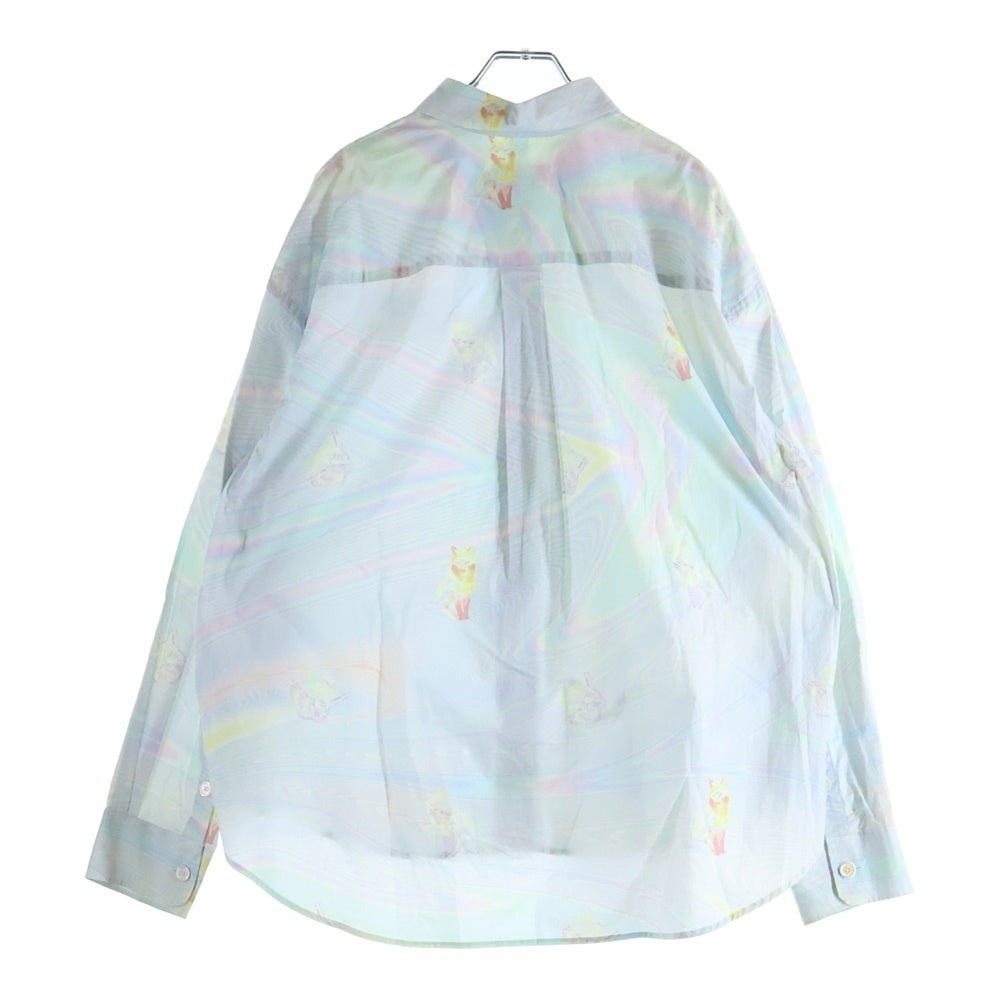 MAISON KITSUNE(メゾンキツネ) 20SS Multicolor Hologram Fox Print Casual Shirt マルチカラーホログラムフォックスプリント長袖シャツ マルチ EM00416WC4009