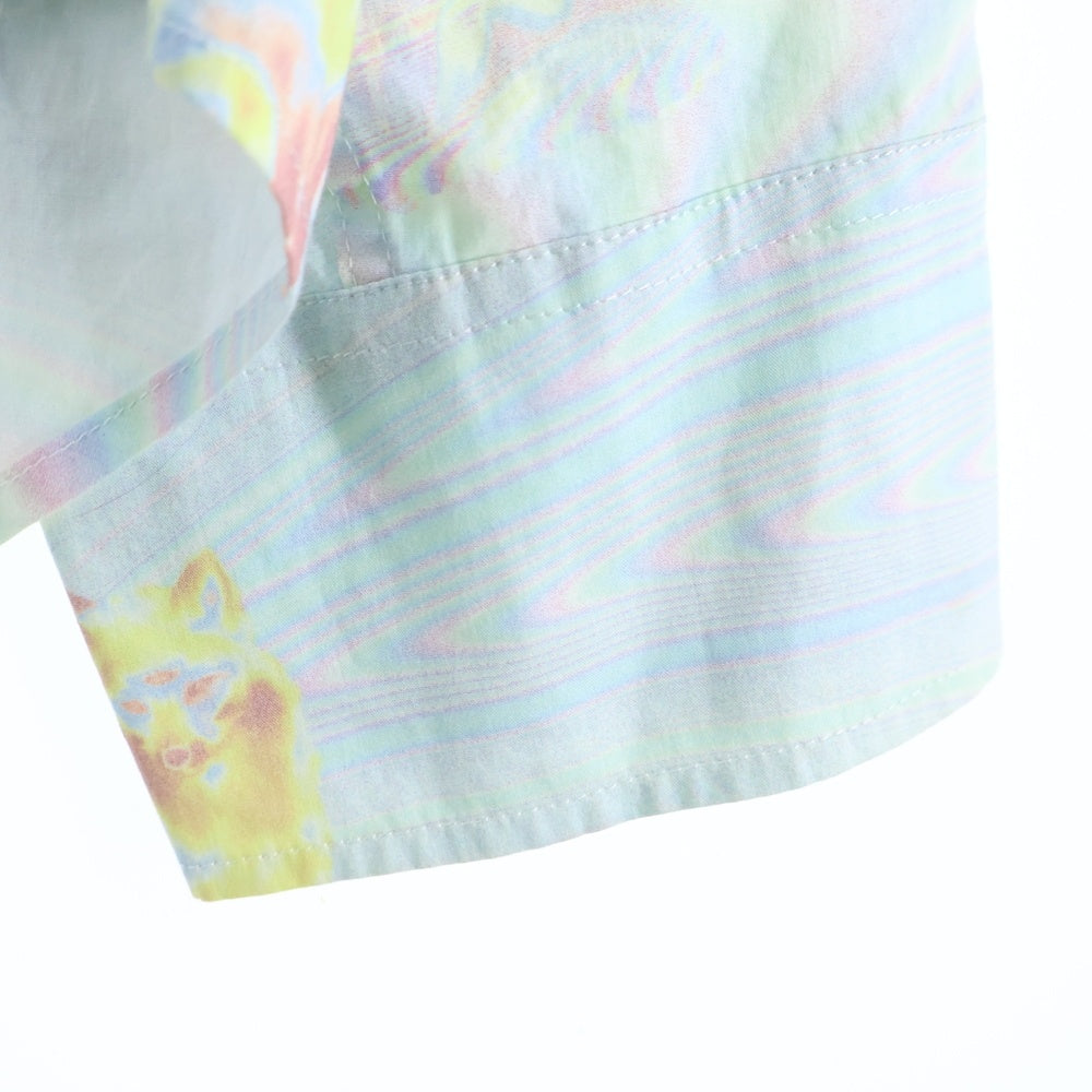 MAISON KITSUNE(メゾンキツネ) 20SS Multicolor Hologram Fox Print Casual Shirt マルチカラーホログラムフォックスプリント長袖シャツ マルチ EM00416WC4009