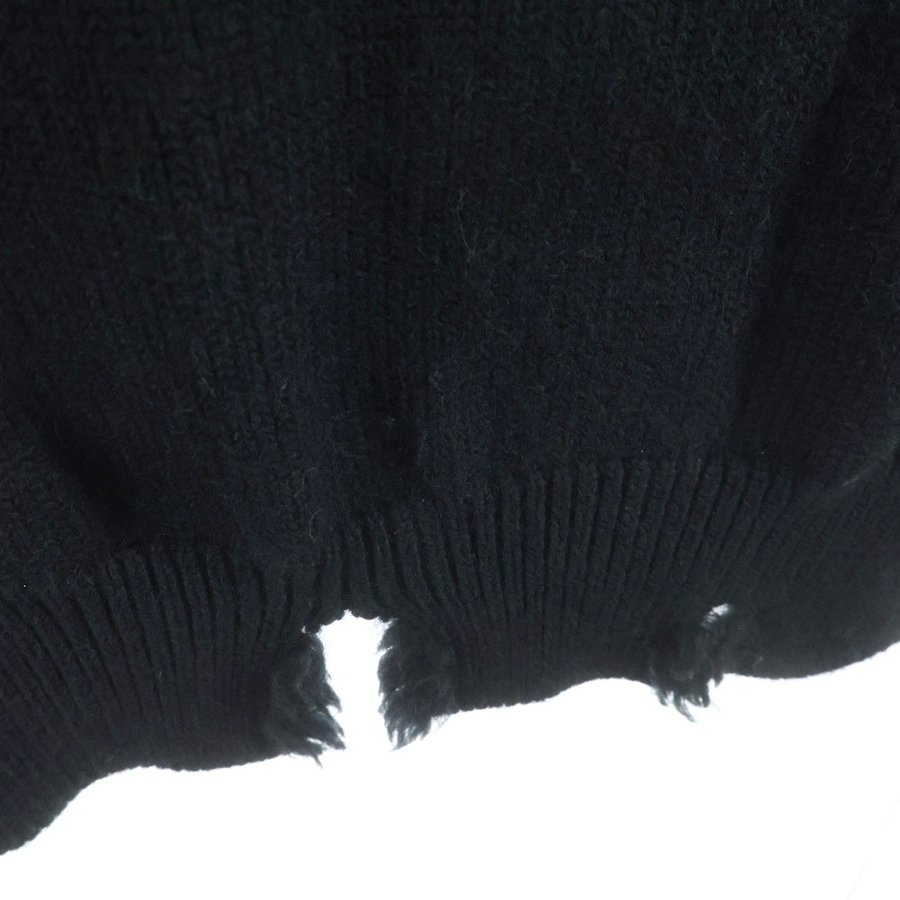 Maison Margiela(メゾンマルジェラ) 19SS Distressed Gauge5 Vest ディストレスト ゲージ5 ウールニットベスト ブラック S50TH0011