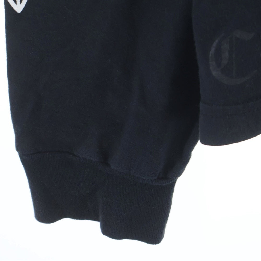 CHROME HEARTS(クロムハーツ) FLRL CRS HORSESHOE L/S バックホースシュー 袖フローラル ロングスリーブカットソー 長袖Tシャツ ブラック