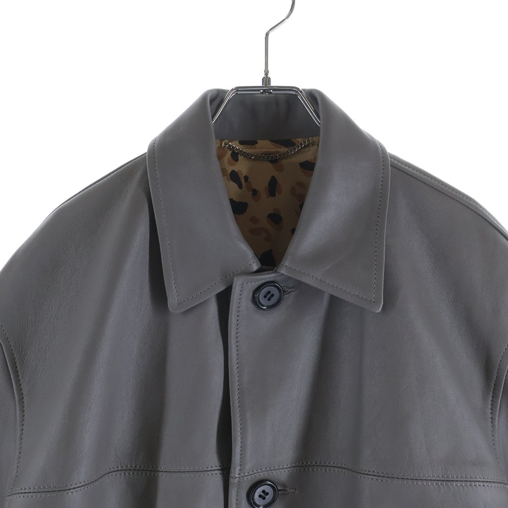 WACKO MARIA(ワコマリア) Leather Car Coat Type-2 レザーカーコート タイプ2 グレー