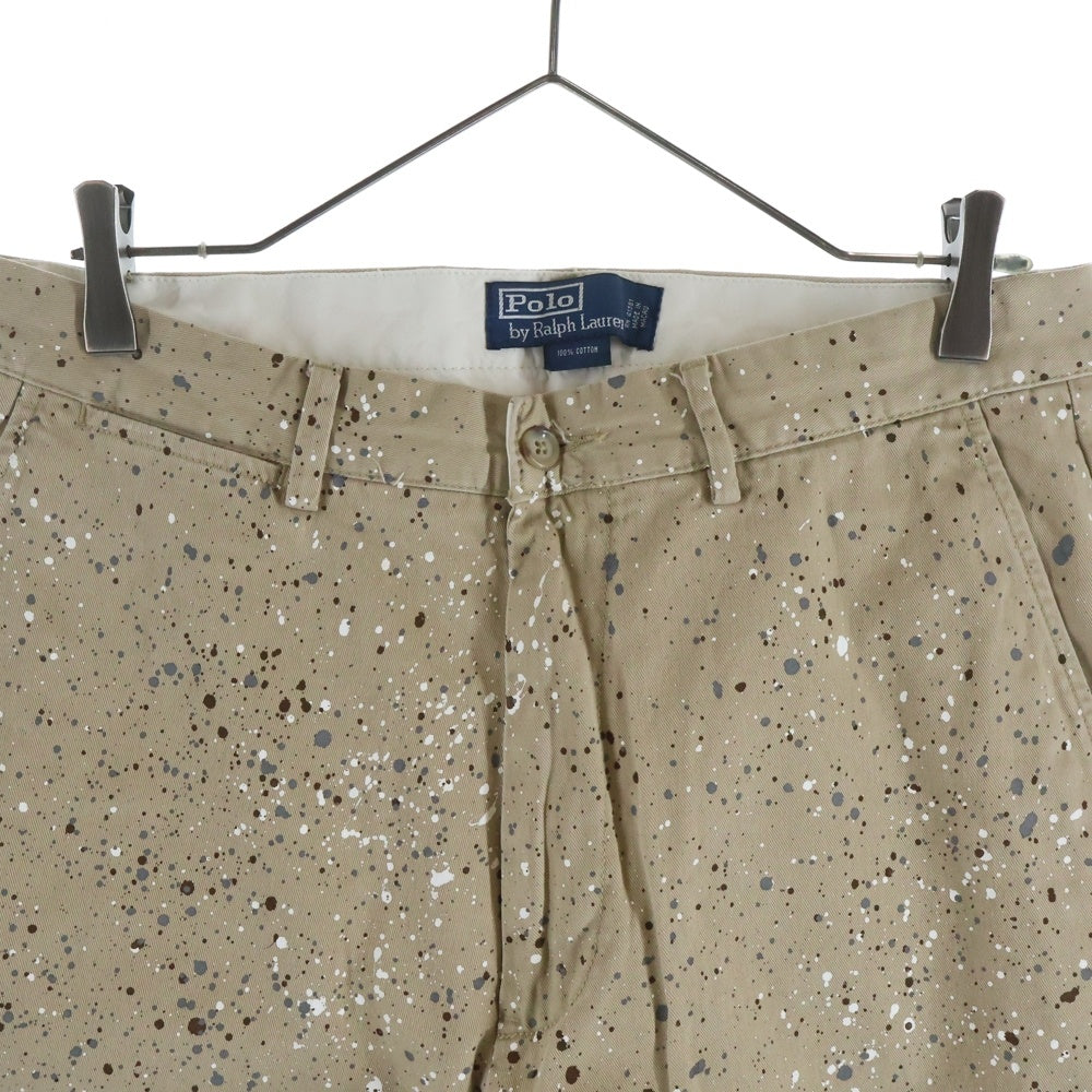 POLO RALPH LAUREN(ポロラルフローレン) 90S COTTON WIDE PANTS PAINTED TROUSERS コットン ワイド パンツ ベージュ