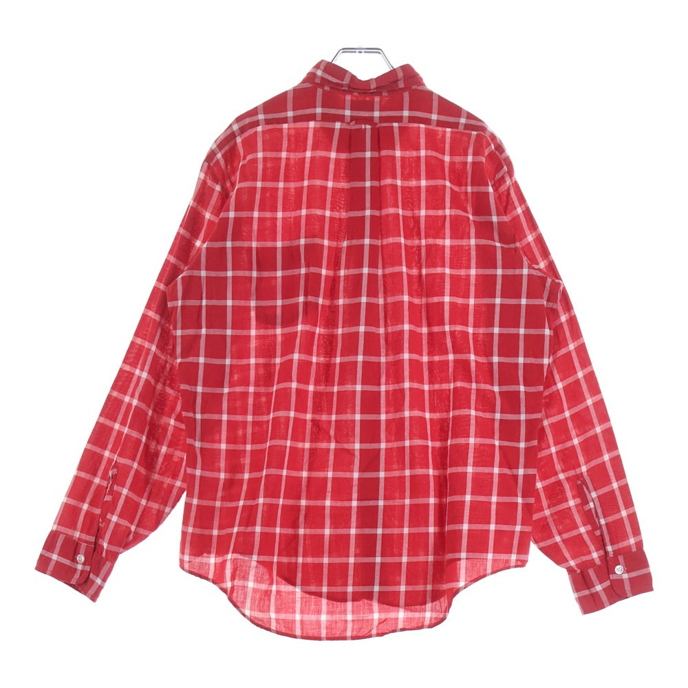 VINTAGE(ヴィンテージ) 60s Golden Awarrd ゴールデンアワード Opencollar plaid shirt オープンカラー チェック 長袖シャツ レッド