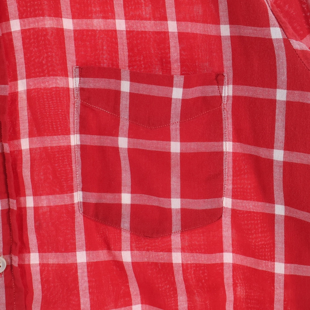 VINTAGE(ヴィンテージ) 60s Golden Awarrd ゴールデンアワード Opencollar plaid shirt オープンカラー チェック 長袖シャツ レッド