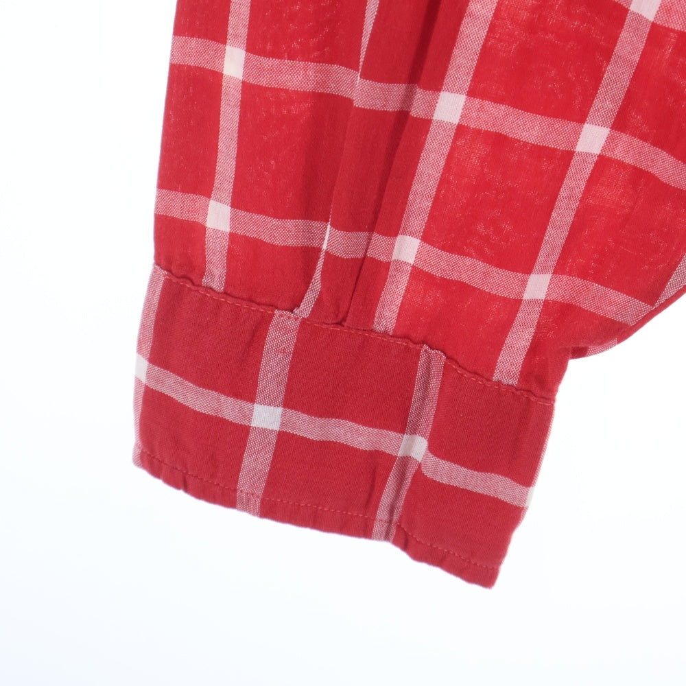 VINTAGE(ヴィンテージ) 60s Golden Awarrd ゴールデンアワード Opencollar plaid shirt オープンカラー チェック 長袖シャツ レッド