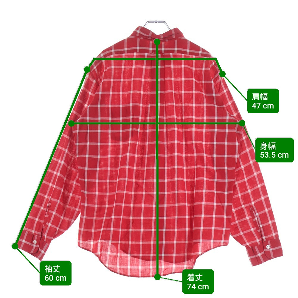 VINTAGE(ヴィンテージ) 60s Golden Awarrd ゴールデンアワード Opencollar plaid shirt オープンカラー チェック 長袖シャツ レッド