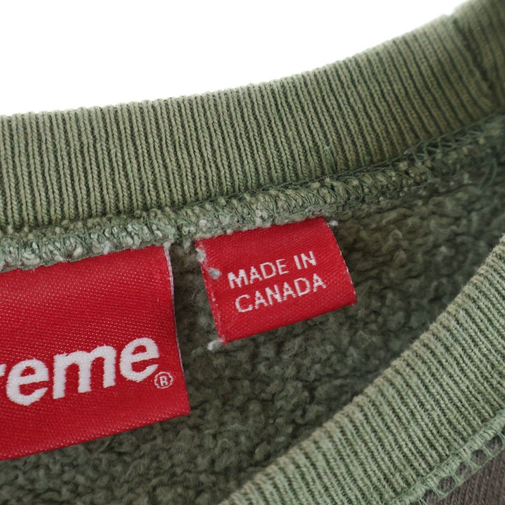 SUPREME(シュプリーム) 15AW Box Logo Crewneck ボックスロゴ カモ総柄 クルーネックスウェットトレーナー カーキ