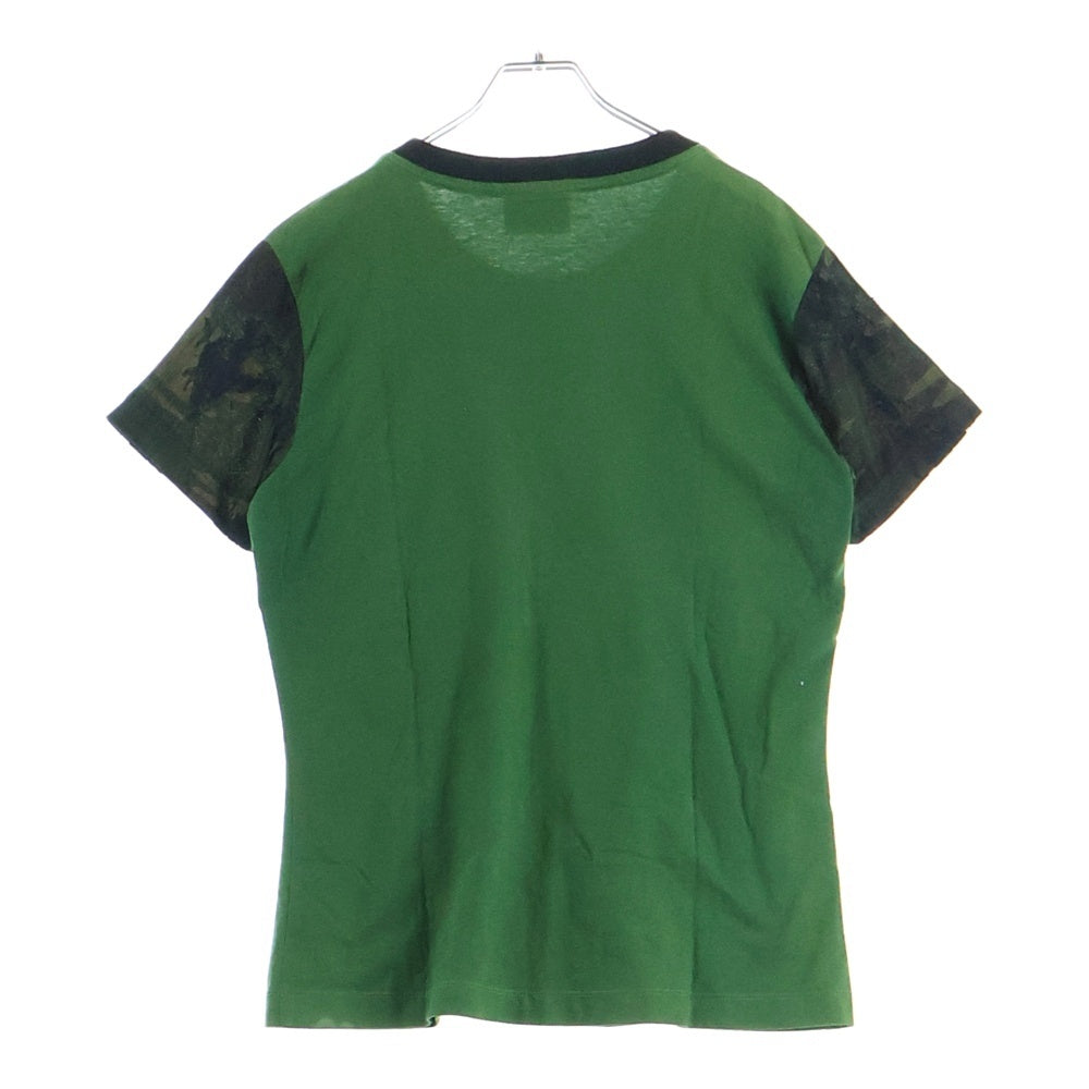 NO BRAND(ノーブランド) DRYCLEANONLY(ドライクリーンオンリー) Bear T-Shirt ベアプリント 袖レース半袖Tシャツ グリーン