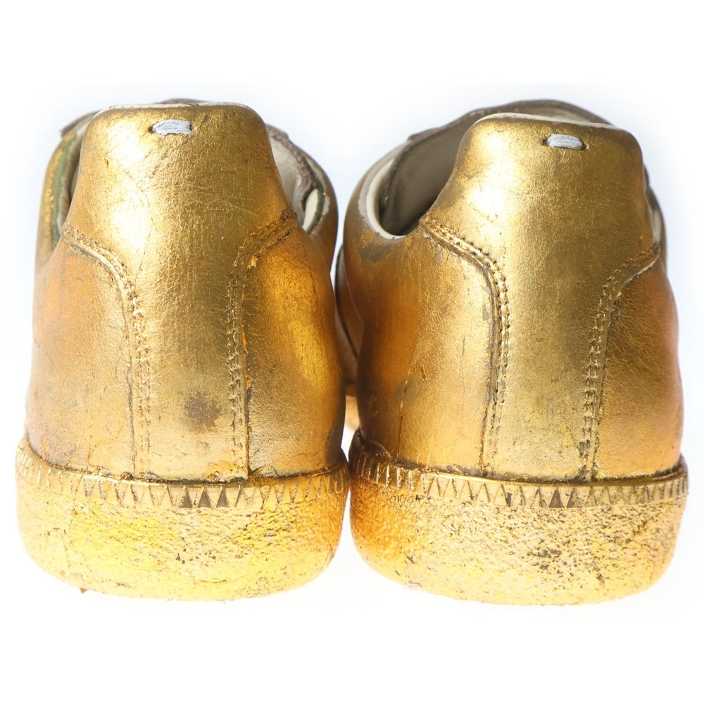 Maison Margiela(メゾンマルジェラ) 70's REPLICA Sneakers レプリカ メタリックペイント ジャーマントレーナー レザーローカットスニーカー ゴールド