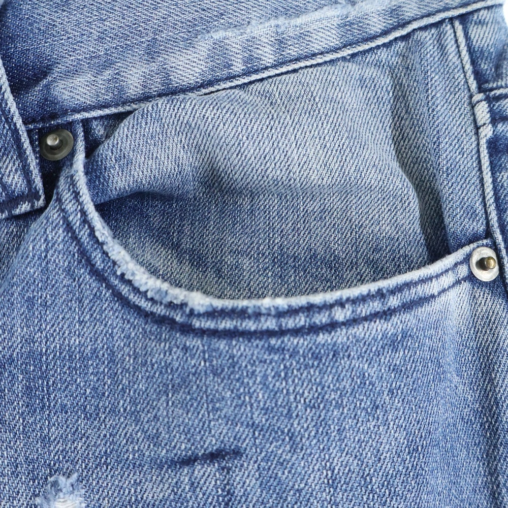 KSUBI(スビ) ボタンフライ ダメージ加工 スキニーデニムパンツ インディゴ