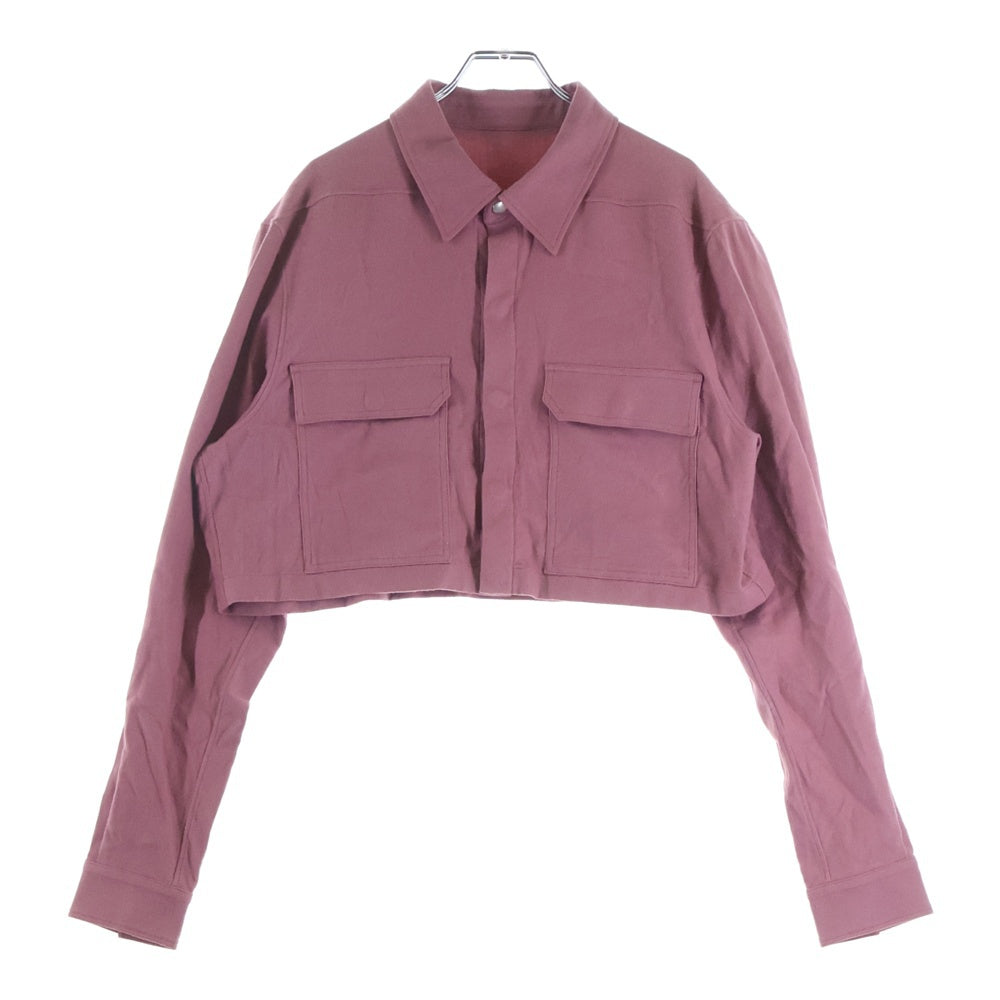 Rick Owens(リックオウエンス) CROPPED OUTERSHIRT クロップド アウターシャツ 長袖シャツジャケット ピンク RP02D3245-FL