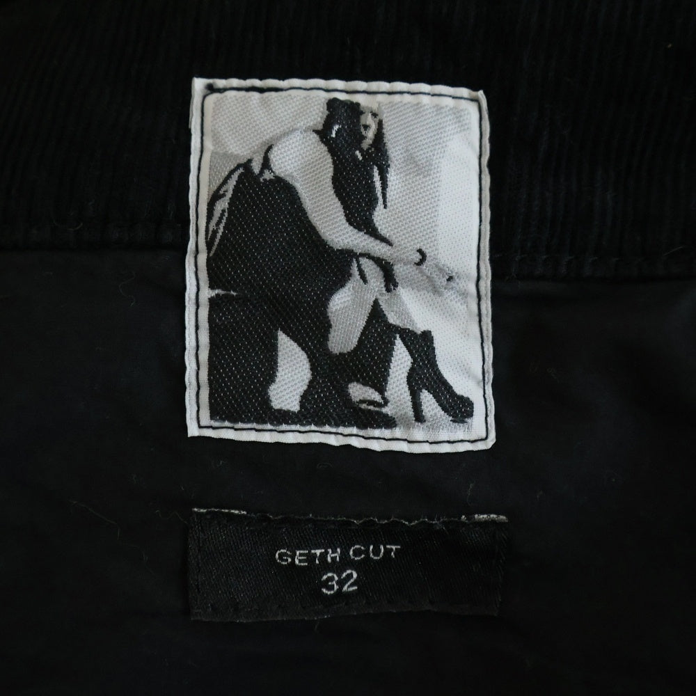 DRKSHDW(ダークシャドウ) GETH JEANS ゲスジーンズ コーデュロイワイドパンツ ブラック DU02C5356-MC