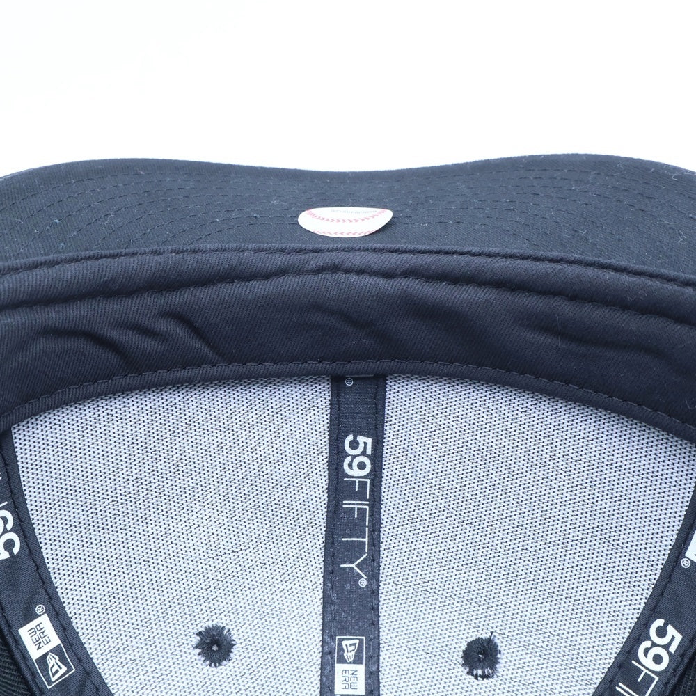 NEW ERA(ニューエラ) 59FIFTY NEWYORK YANKEES ニューヨークヤンキース ロゴ刺繍 ベースボールキャップ 帽子 ブラック 14524645