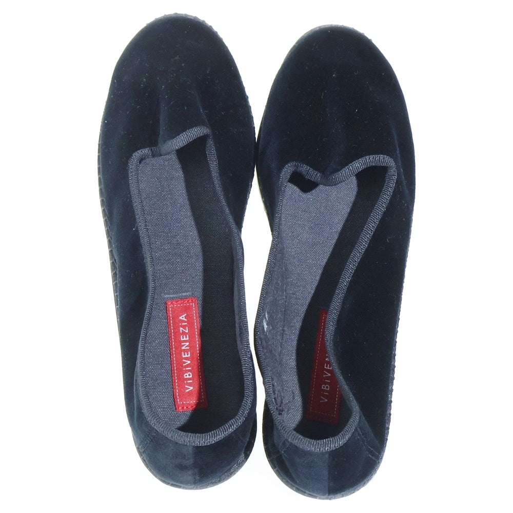 NO BRAND(ノーブランド) VIBI VENEZIA(ヴィヴィ ヴェネチア) Velvet Flats ベロア フラットシューズ ローカットスニーカー ブラック