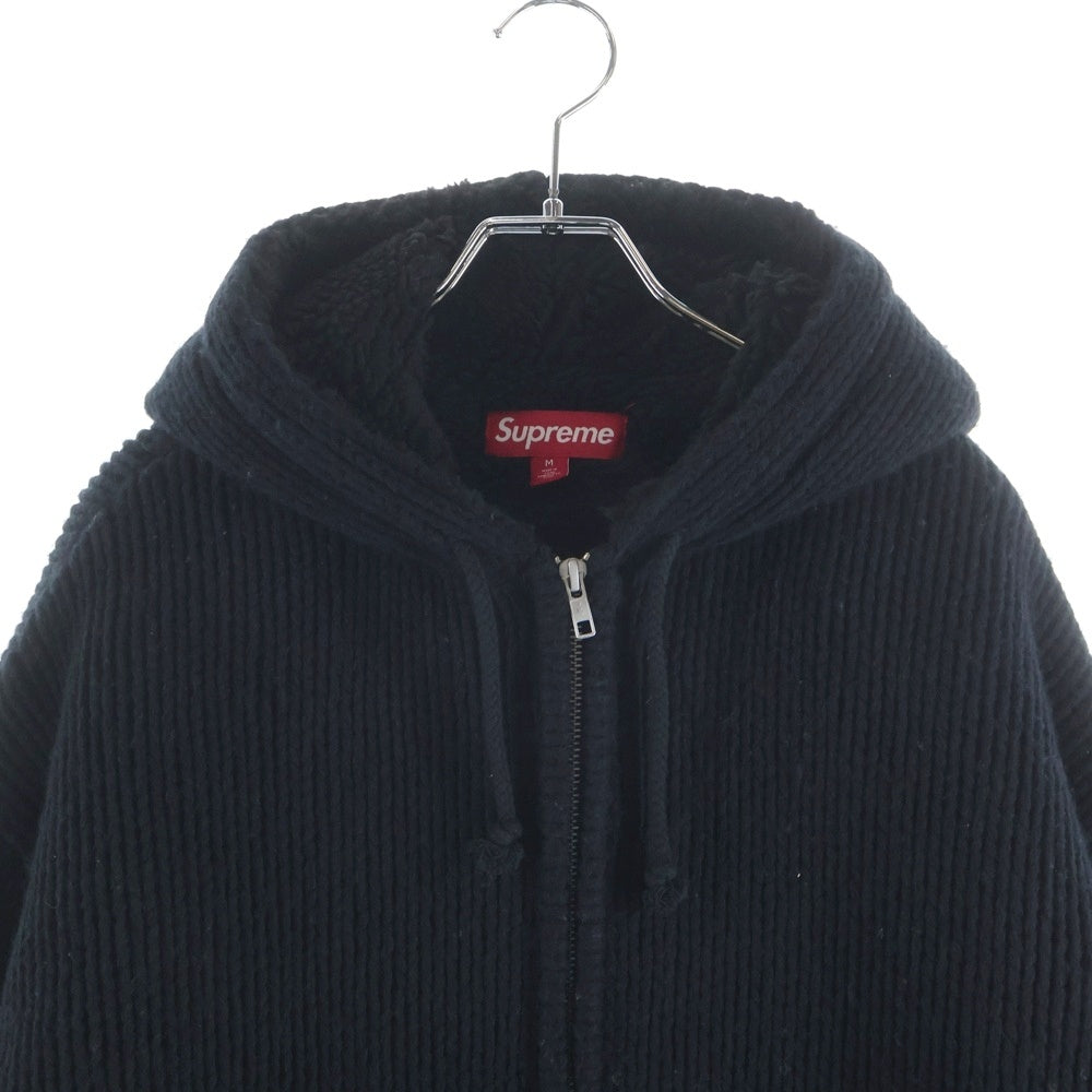 SUPREME(シュプリーム) 23AW Faux Shearling Lined Zip Up Hooded Sweater フォウシェアリング ラインジップアップ フーデッドセーター ジップアップパーカー ブラック