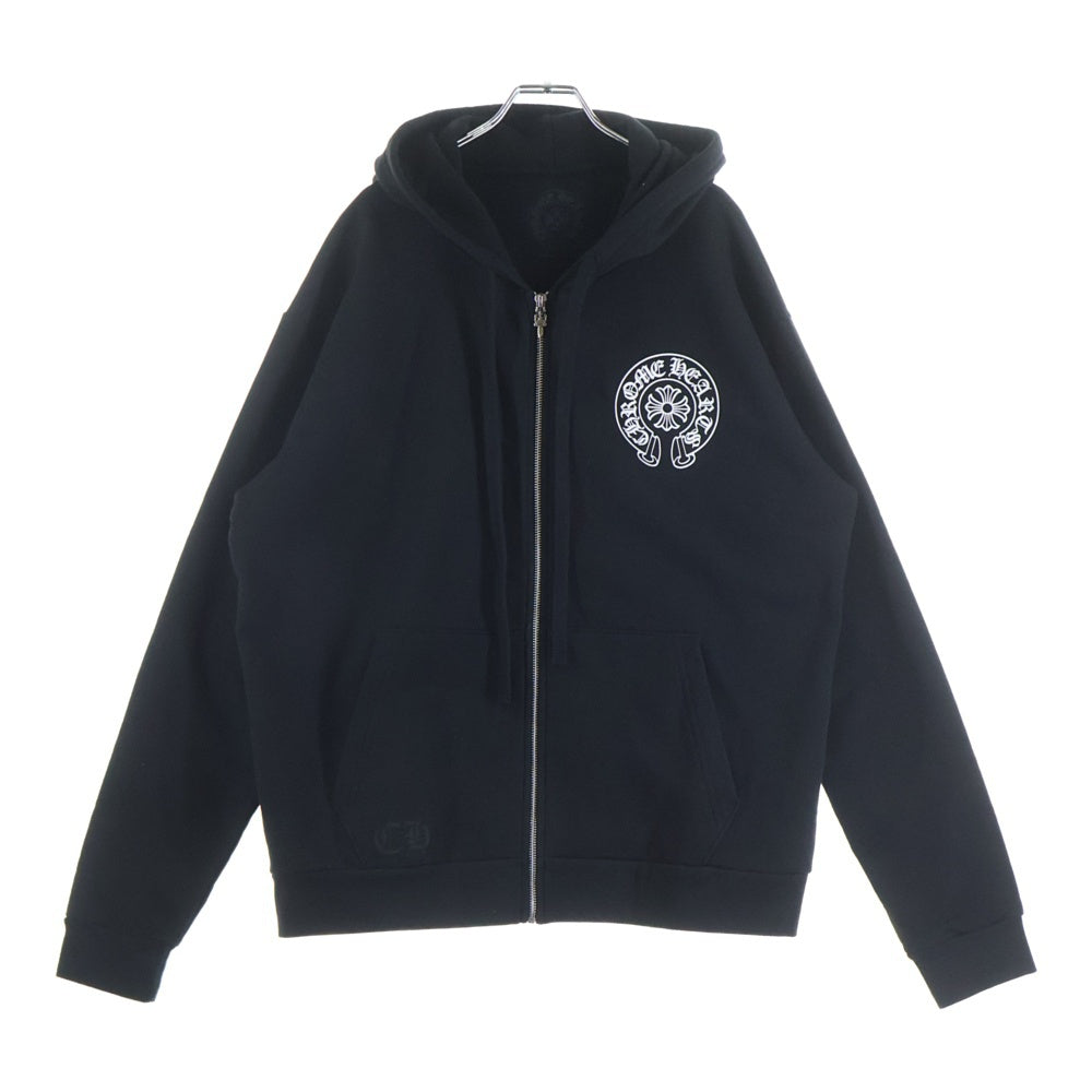 CHROME HEARTS(クロムハーツ) SWTSHRT HD ZIP 大阪限定 バックホースシューダガージップパーカー ブラック