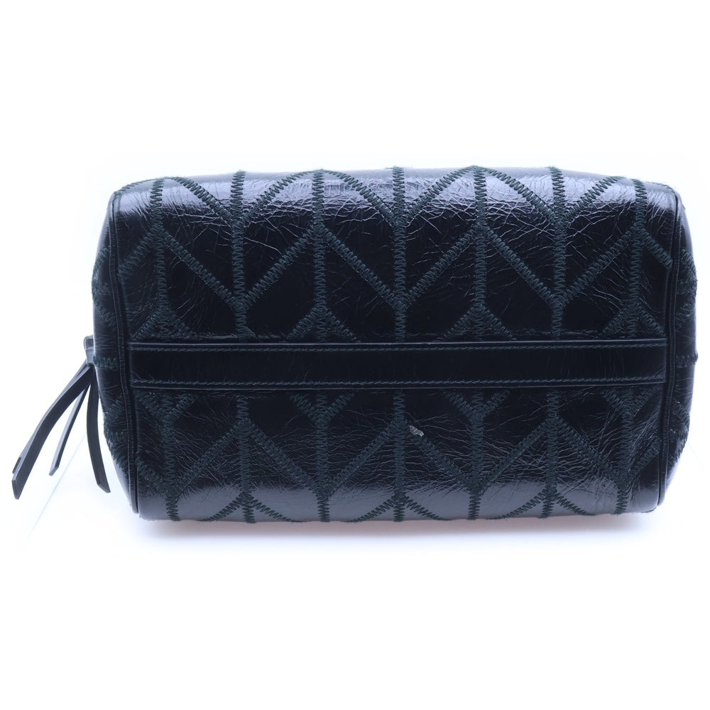 miumiu(ミュウミュウ) VIT. SHINE PATCH パッチワーク シャイニーレザーハンドバッグ ショルダーバッグ ブラック 5BB080 レディース