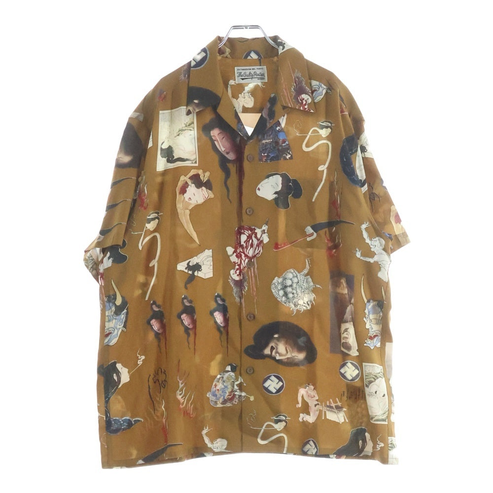 WACKO MARIA(ワコマリア) 21SS HAWAIIAN SHIRT 天国東京お化け図 半袖ハワイアンシャツ ベージュ