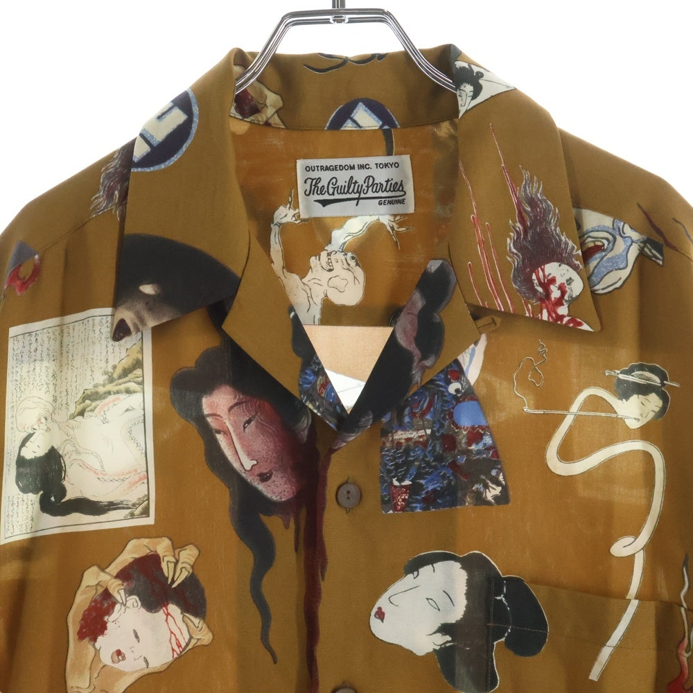 WACKO MARIA(ワコマリア) 21SS HAWAIIAN SHIRT 天国東京お化け図 半袖ハワイアンシャツ ベージュ