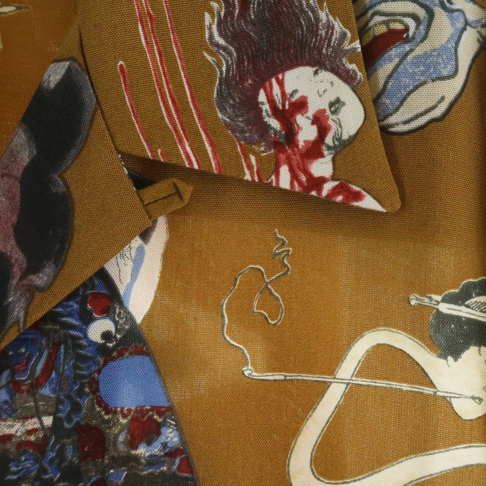 WACKO MARIA(ワコマリア) 21SS HAWAIIAN SHIRT 天国東京お化け図 半袖ハワイアンシャツ ベージュ
