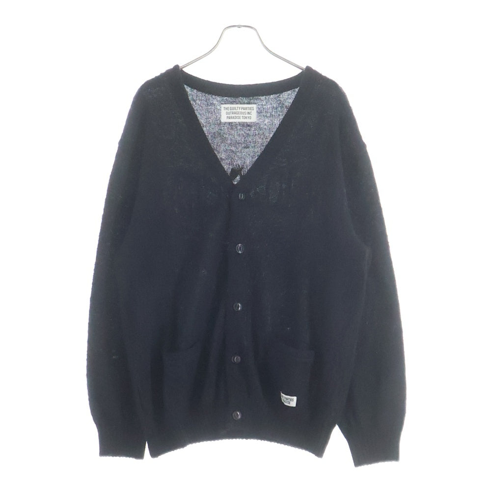 WACKO MARIA(ワコマリア) HIJO DE PUTA MOHAIR KNIT CARDIGAN バックロゴ刺繍 モヘヤニットカーディガン ブラック