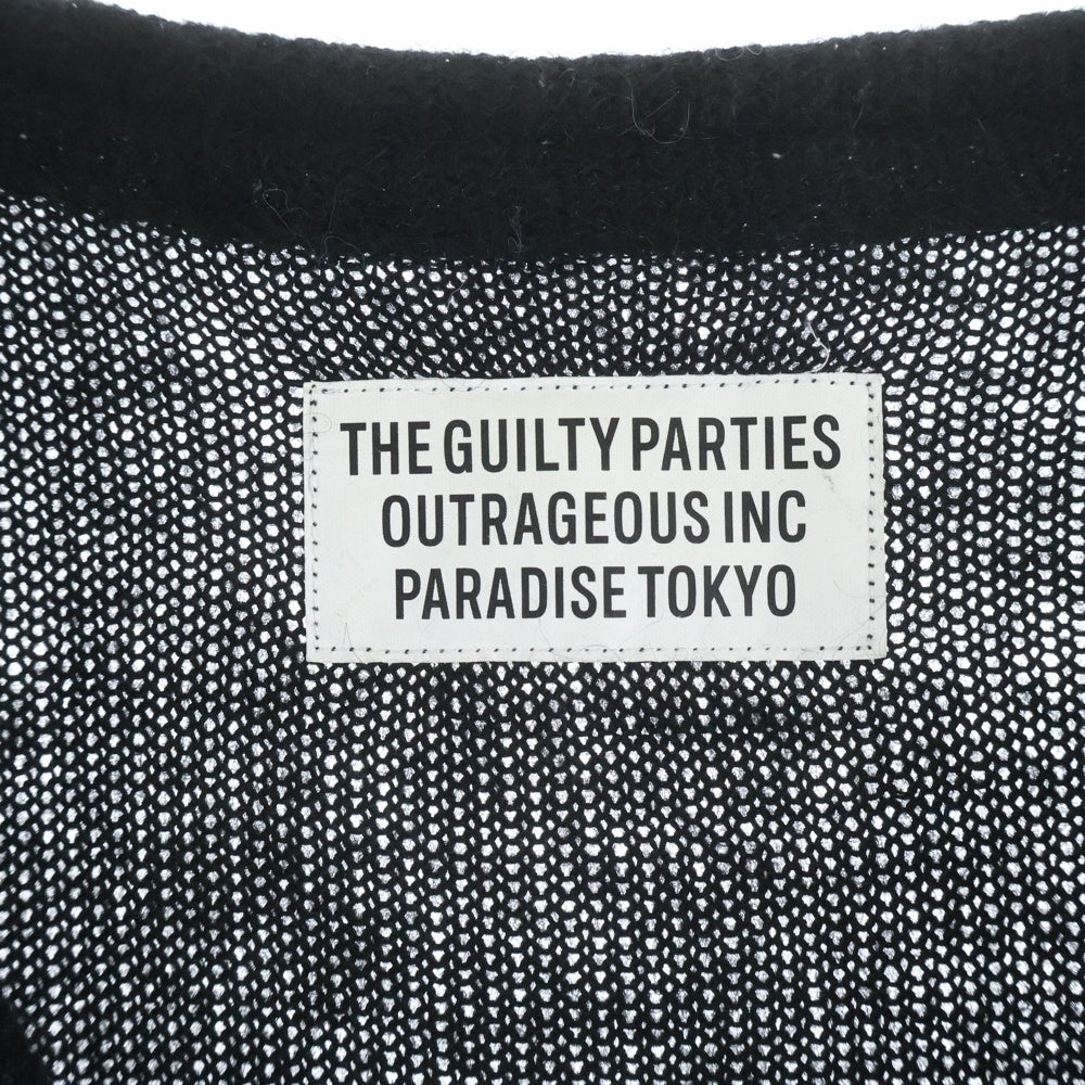 WACKO MARIA(ワコマリア) HIJO DE PUTA MOHAIR KNIT CARDIGAN バックロゴ刺繍 モヘヤニットカーディガン ブラック