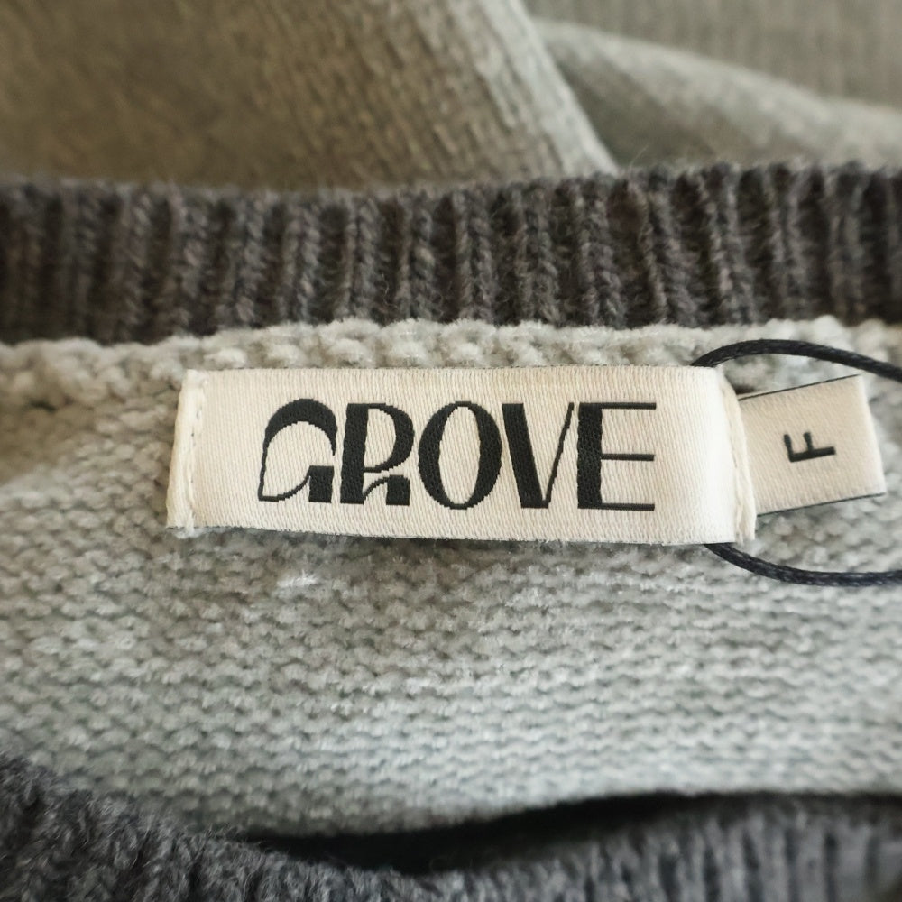 NO BRAND(ノーブランド) GROVE グローブ 22AW ABEL KNT アベル 半袖ニット Tシャツ カットソー グレー レディース