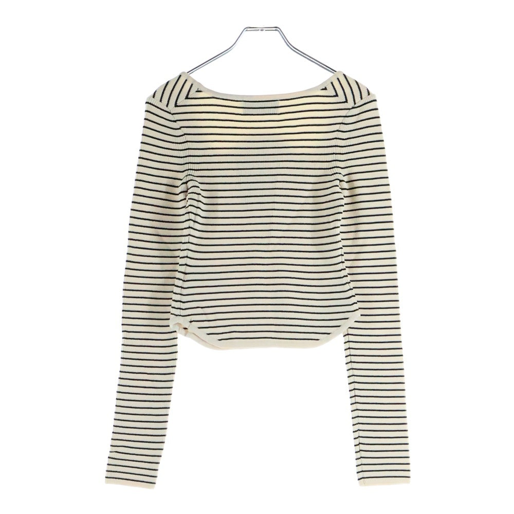 RECTO(レクト) Signature Neck Monaco Stripe Knit シグネチャー ネック モナコ ストライプ 長袖ニット アイボリー レディース RCWK23SKTP01A
