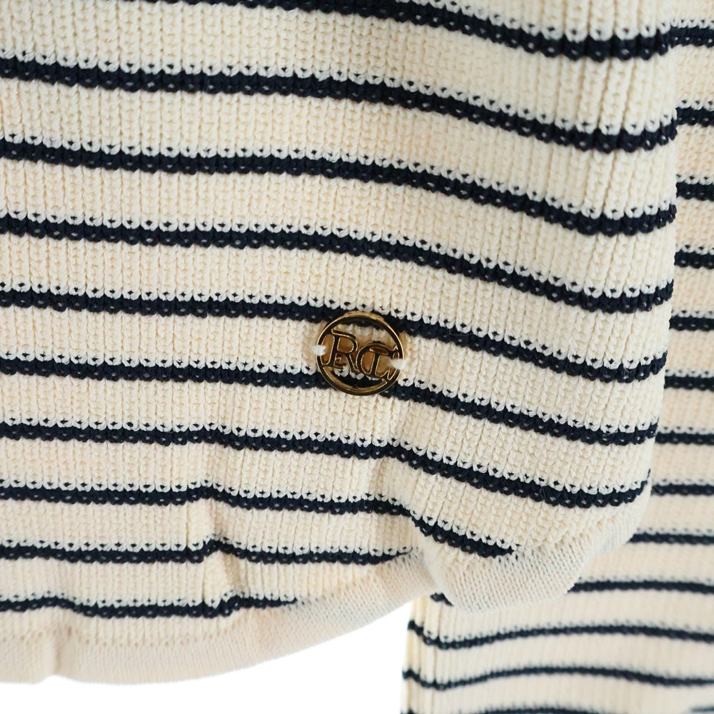RECTO(レクト) Signature Neck Monaco Stripe Knit シグネチャー ネック モナコ ストライプ 長袖ニット アイボリー レディース RCWK23SKTP01A