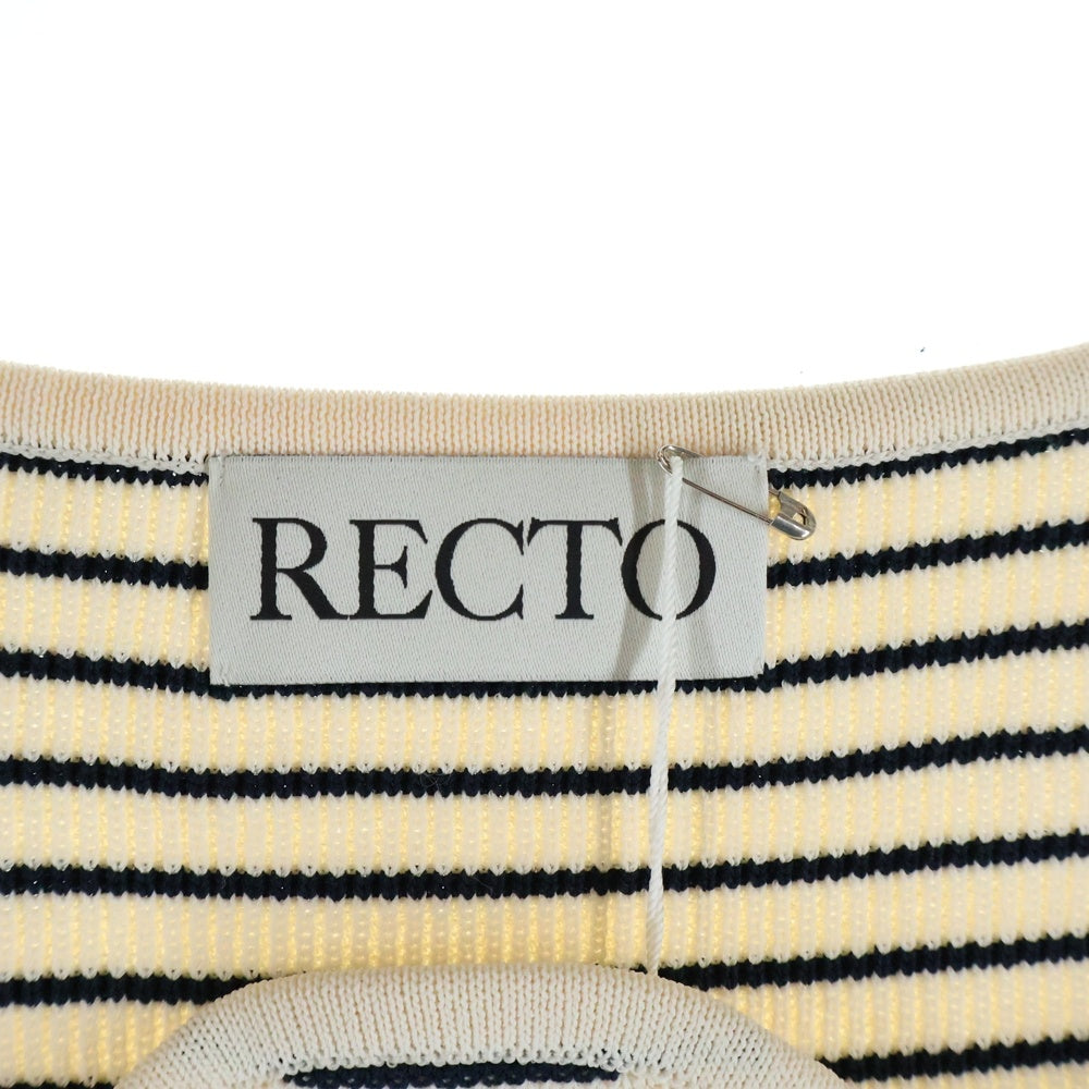 RECTO(レクト) Signature Neck Monaco Stripe Knit シグネチャー ネック モナコ ストライプ 長袖ニット アイボリー レディース RCWK23SKTP01A