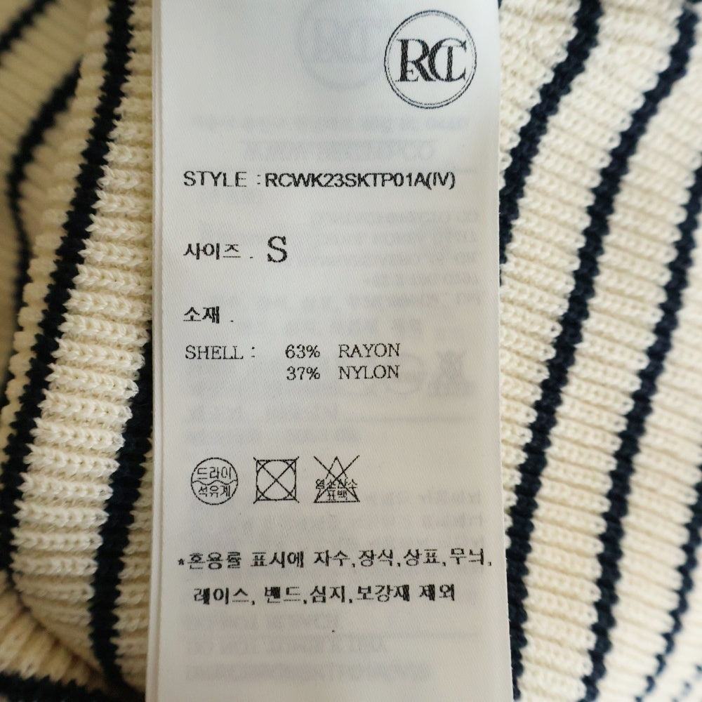 RECTO(レクト) Signature Neck Monaco Stripe Knit シグネチャー ネック モナコ ストライプ 長袖ニット アイボリー レディース RCWK23SKTP01A