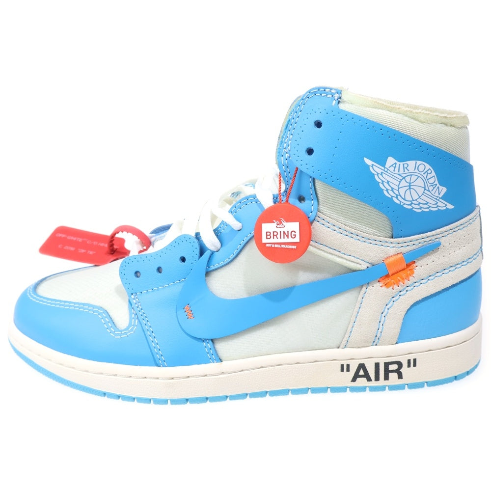 NIKE(ナイキ) ×OFF-WHITE AIR JORDAN 1 POWDER BLUE UNC オフホワイト エアジョーダン1 パウダーブルー ハイカットスニーカー ブルー US10/28cm AQ0818-148