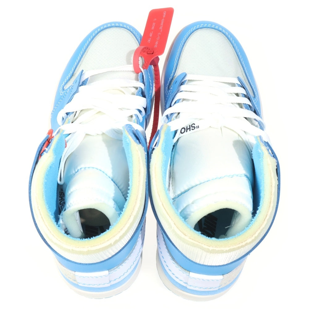 NIKE(ナイキ) ×OFF-WHITE AIR JORDAN 1 POWDER BLUE UNC オフホワイト エアジョーダン1 パウダーブルー ハイカットスニーカー ブルー US10/28cm AQ0818-148