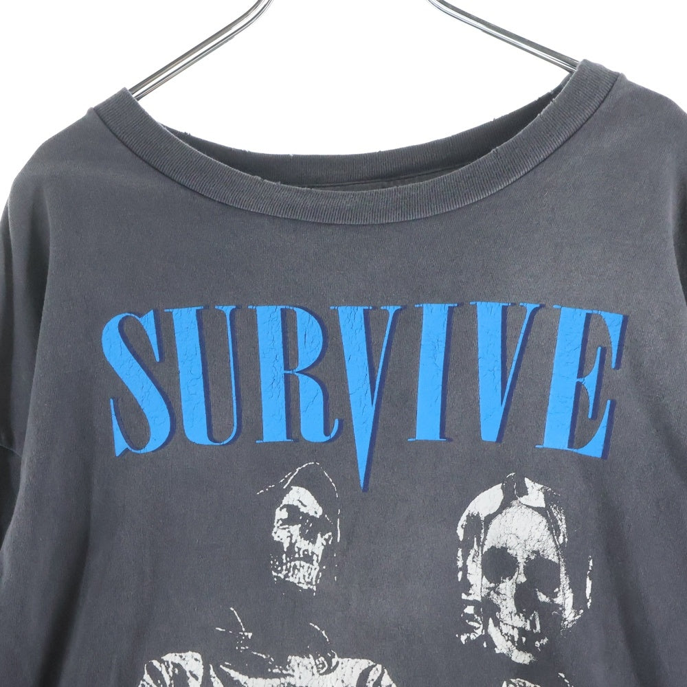 SAINT MICHAEL(セントマイケル) 23AW SURVIVE L/S TEE サバイブ クルーネック 長袖カットソー Tシャツ グレー SM-A23-0000-006