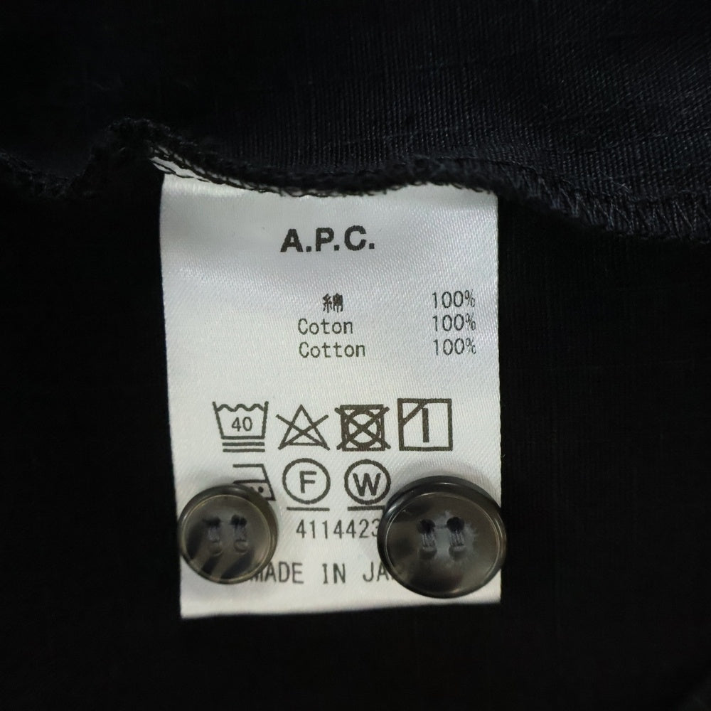 A.P.C(アーペーセー) Ron Harman別注 David Shirt デイビッド 半袖シャツ ブラック 24223-1-76961