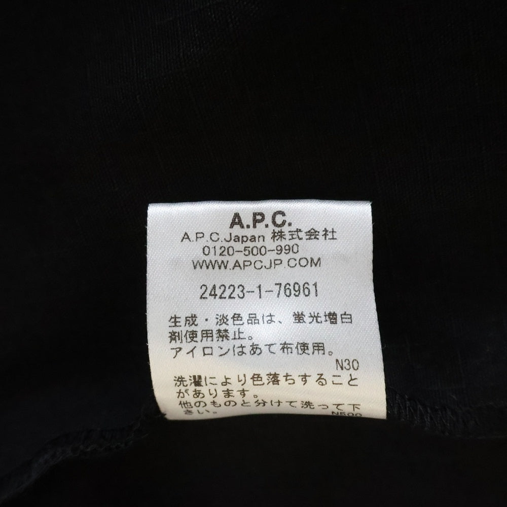 A.P.C(アーペーセー) Ron Harman別注 David Shirt デイビッド 半袖シャツ ブラック 24223-1-76961