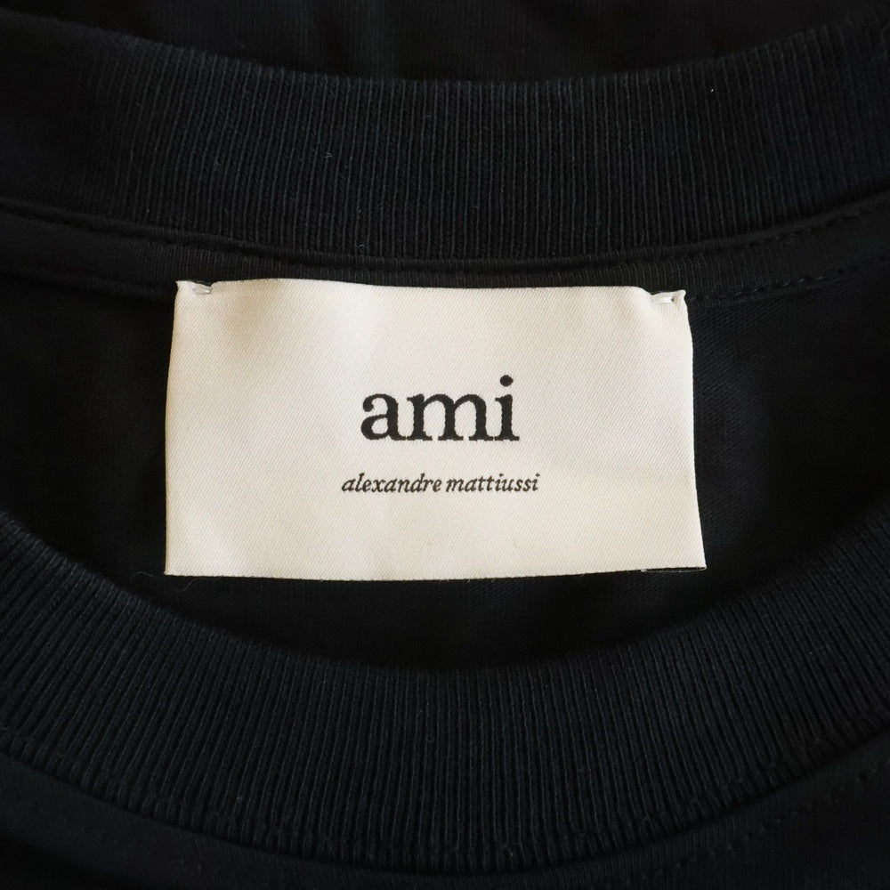 ami paris(アミパリス) ロゴプリント 半袖Tシャツ カットソー ブラック BFUTS035.724